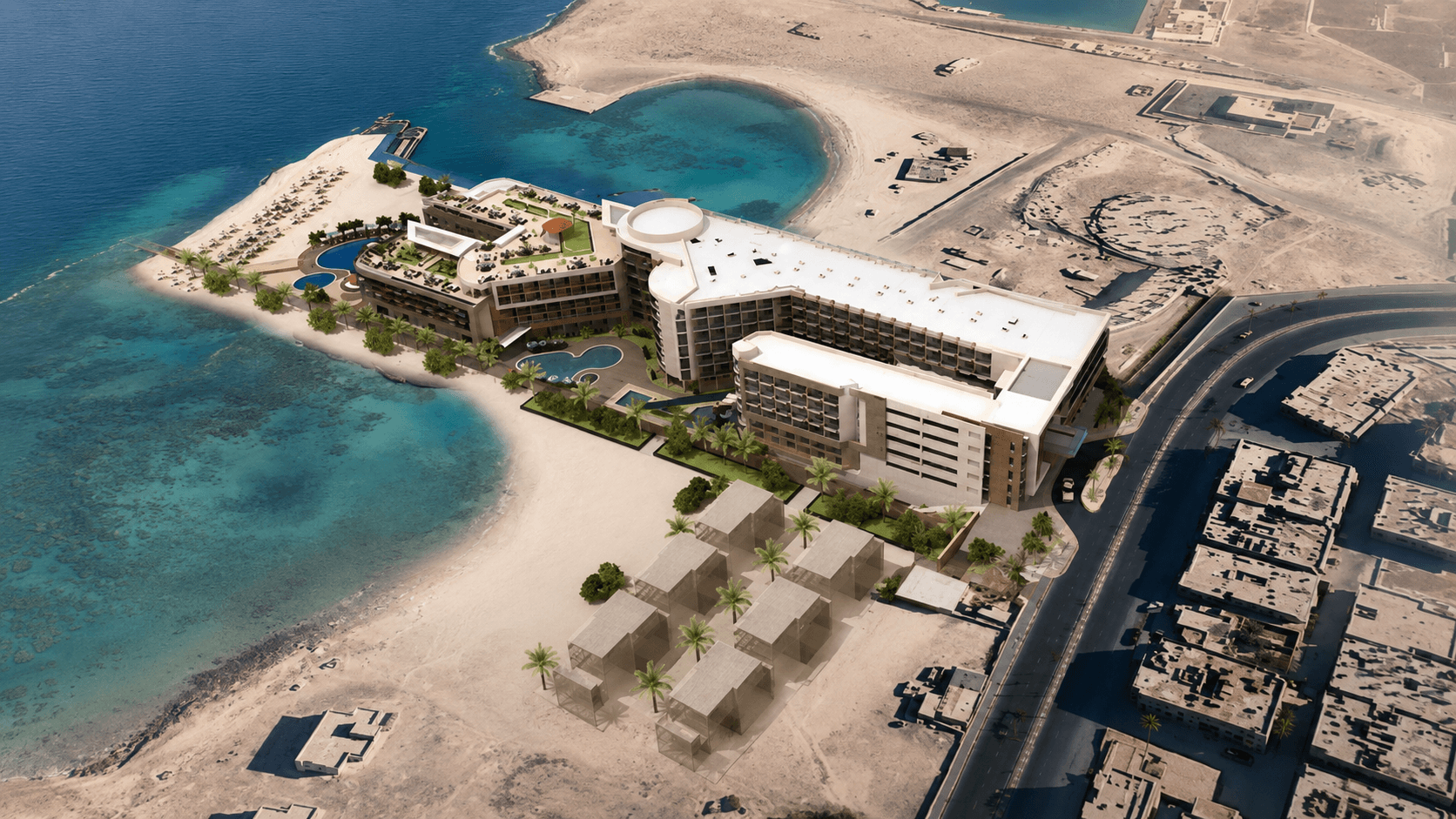 Aerial view of Hurghada's coastal neighbourhoods