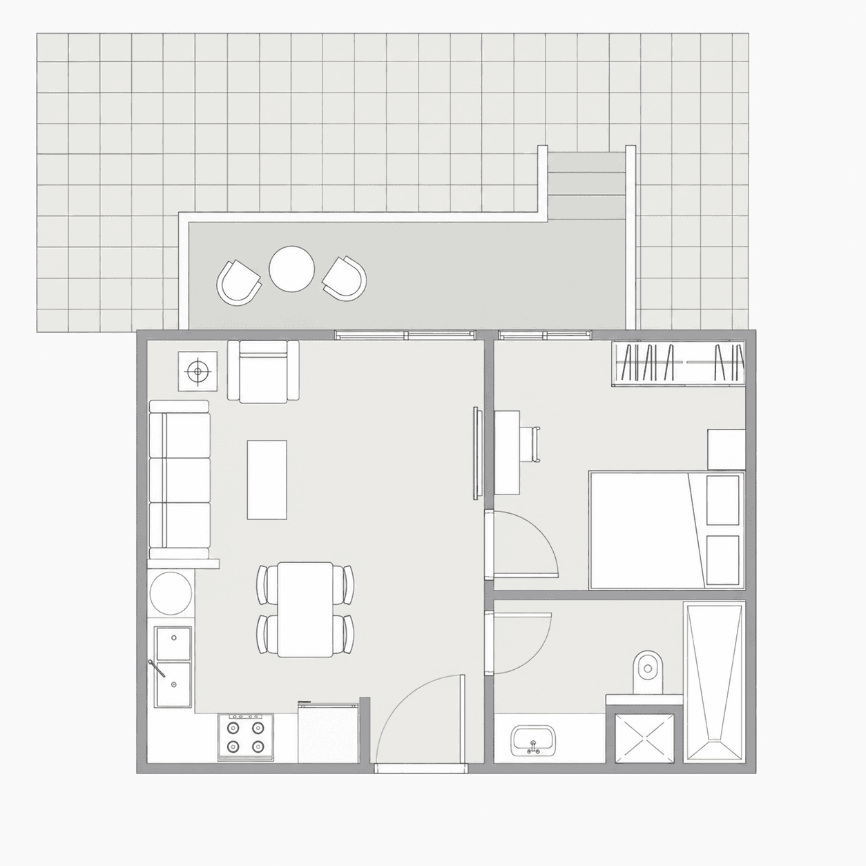 1-Bedroom Apartment example at Clan Residence Hurghada