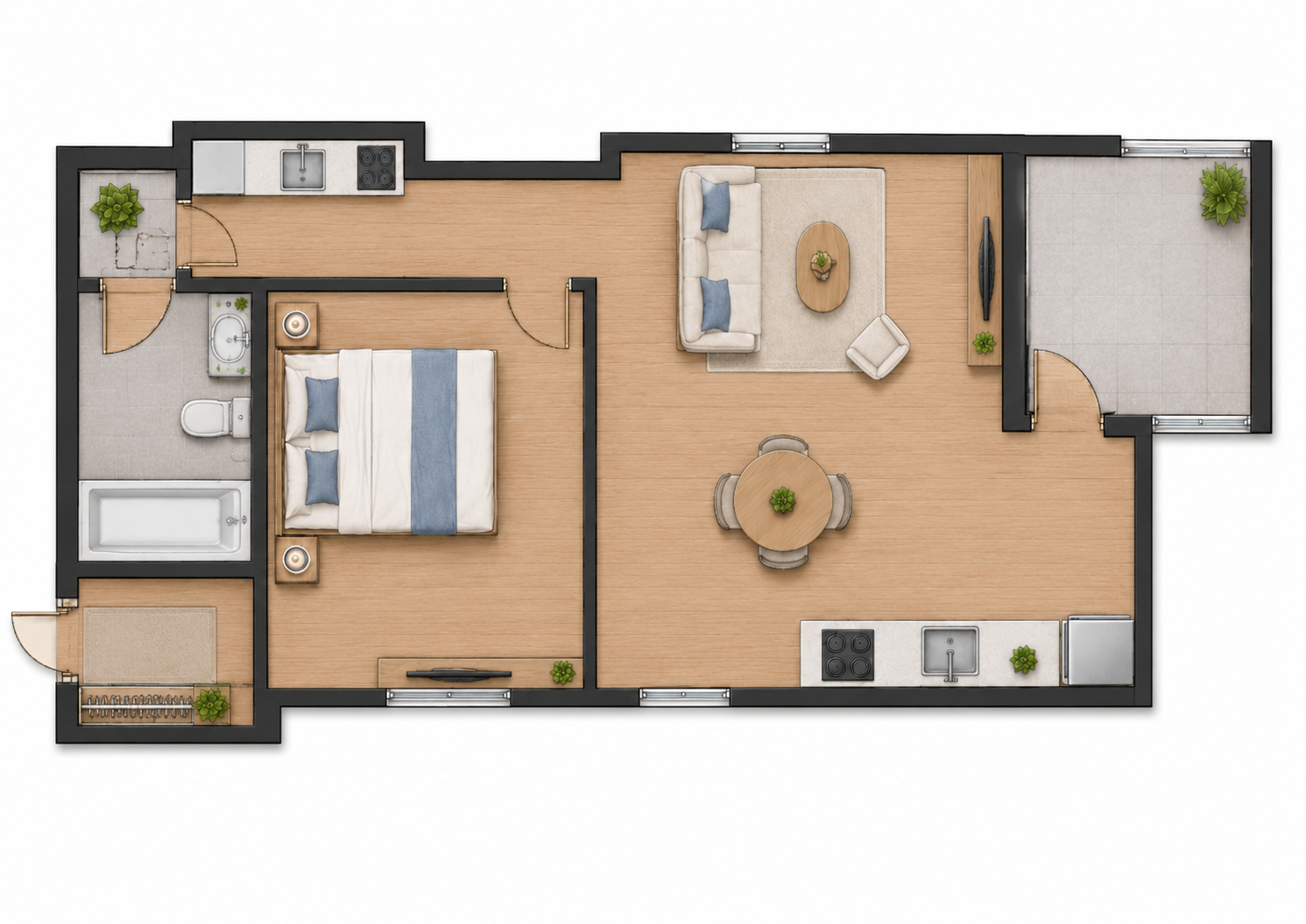 ORO Beach 1-Bedroom Apartment