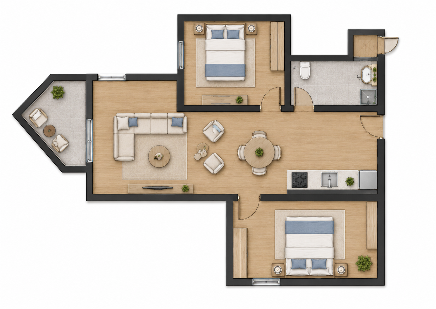 ORO Beach 2-Bedroom Apartment